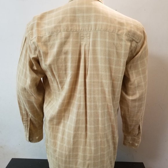 Men's Khaki Plaid Cutter&Buck Shirt - Picture 2 of 2